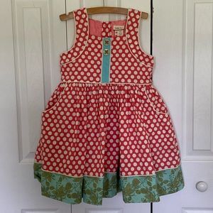 Matilda Jane Coral Polka Dot sz 8 dress